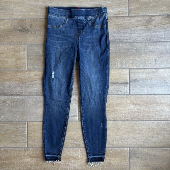 Spanx Jeans Women's Size Small Distressed Pull On Skinny Ankle Denim 20203R - Picture 1 of 16